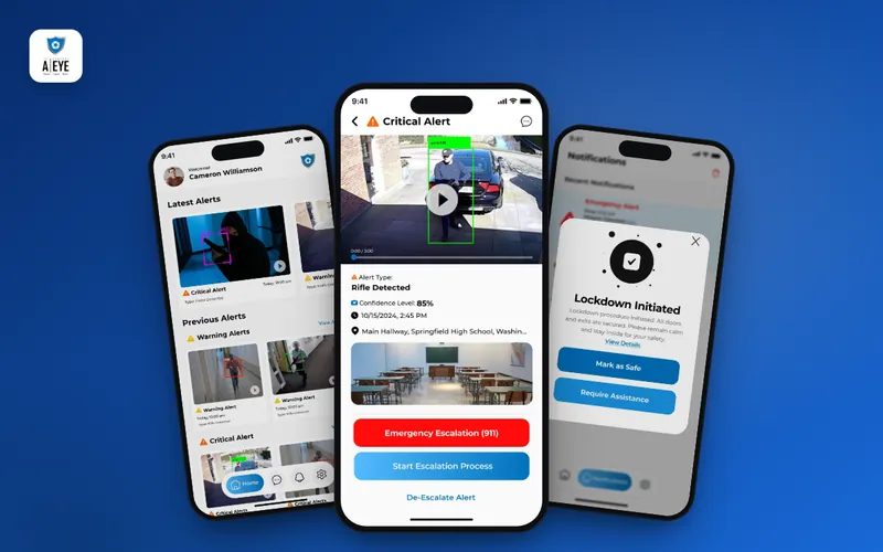AEYE Defend app screens