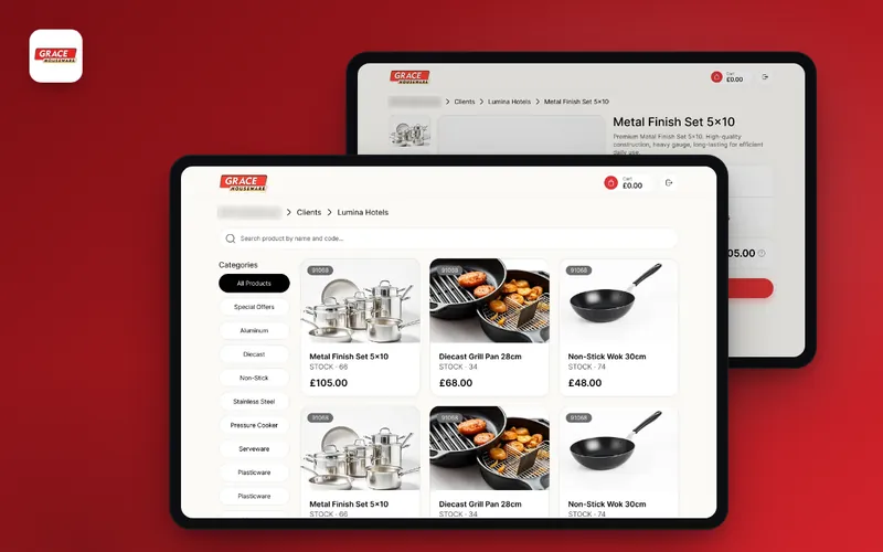 Grace Houseware app screens
